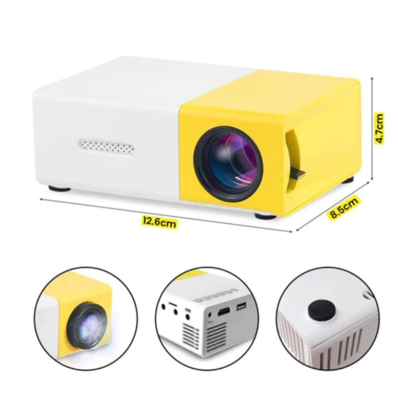 MINI PROYECTOR AMARILLO YG300 PORTATIL
